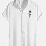 Rose Print Short Sleeve Shirts