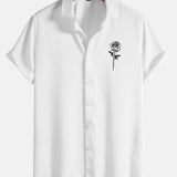 Rose Print Short Sleeve Shirts