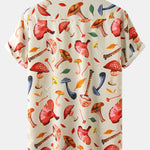 Mushroom Leaves Print Shirt