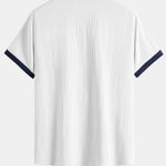 Contrast Palm Tree Embroidery Crinkle Shirt