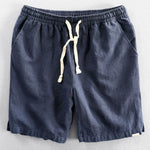 Geometric Jacquard Eyelet Cuban Shirt & Linen Cotton Blend Shorts Set
