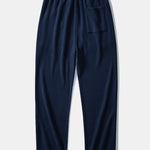 Contrast Knit Waffle Johnny Collar Polo & Drawstring Knitted Waffle Pants Set