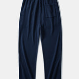 Contrast Knit Waffle Johnny Collar Polo & Drawstring Knitted Waffle Pants Set
