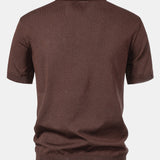 Stripe Jacquard Knit Polo Shirt & Straight Leg Ribbed Pants Set