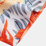 Tropical Flowers Print Shirt & Drawstring Swim Shorts Set