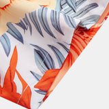 Tropical Flowers Print Shirt & Drawstring Swim Shorts Set