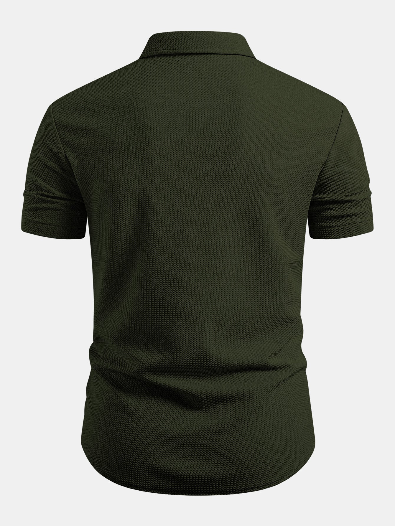 Muscle Fit Textured Button Up Shirt