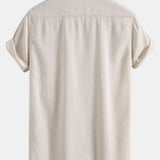 Linen Cuban Shirt with Pockets & Slim Fit Tapered Trousers Set