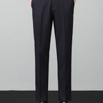 Contrast Trim Waffle Zipper Knit Polo & Slim Fit Tapered Trousers Set
