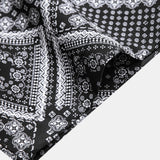 Paisley Print Patchwork Button Up Shirt