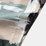 Palm Tree Color Block Print Shirt & Swim Shorts Set
