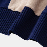 Textured Color Block Knit Polo & Slim Fit Tapered Trousers Set