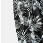 Tropical Plants Print Shirt & Drawstring Swim Shorts Set