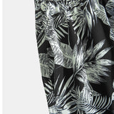 Tropical Plants Print Shirt & Drawstring Swim Shorts Set