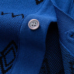 Geometric Knitted Shirt & Slim Fit Tapered Trousers Set