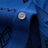 Geometric Knitted Shirt & Slim Fit Tapered Trousers Set