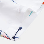 Palm Tree Nautical Print Button Up Shirt