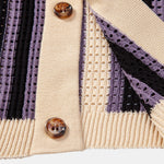 Stripe Eyelet Crochet Shirt & Straight Leg Linen Pants Set
