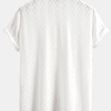 Muscle Fit Diamond Texture Cuban Shirt