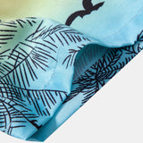 Palm Tree Seagull Print Button Up Shirt
