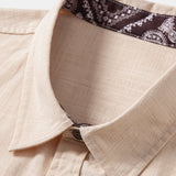 Contrast Paisley Print Linen Shirt & Straight Leg Linen Pants Set
