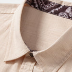 Contrast Paisley Print Linen Shirt