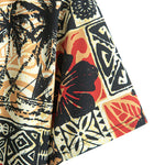 Palm Tree Turtle Ethnic Geometry Print Button Up Shirt