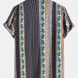 Elephant Geometric Print Shirt