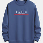 Paris Slogan Print Relax Fit Crew Neck Sweatshirt & Jogging Pants Set
