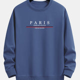 Paris Slogan Print Relax Fit Crew Neck Sweatshirt & Jogging Pants Set