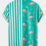 Flamingo Stripe Panel Shirt & Swim Shorts Set
