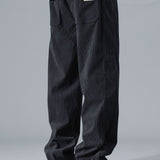 Contrast Corduroy Polo Collar Sweatshirt & Corduroy Pants Set