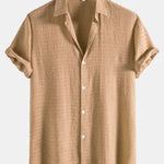 Textured Fabric Short Sleeve Shirt