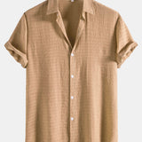 Textured Fabric Short Sleeve Shirt