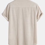 Short-Sleeved Corduroy Shirt & Shorts Set