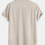 Short-Sleeved Corduroy Shirt & Shorts Set