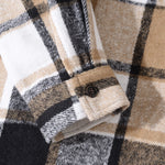 Long Sleeve Button Up Flannel Plaid Overshirt