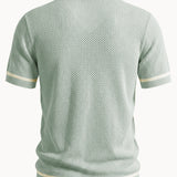 Contrast Trim Open Knit Shirt