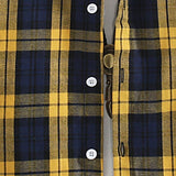 Plaid Contrast Button Up Hooded Shirt