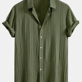 Crinkled Textured Button Up Shirt