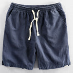 Linen Short Sleeve Shirt & Linen Cotton Blend Drawstring Shorts Set