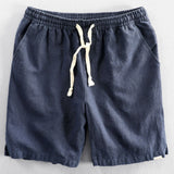 Linen Short Sleeve Shirt & Linen Cotton Blend Drawstring Shorts Set