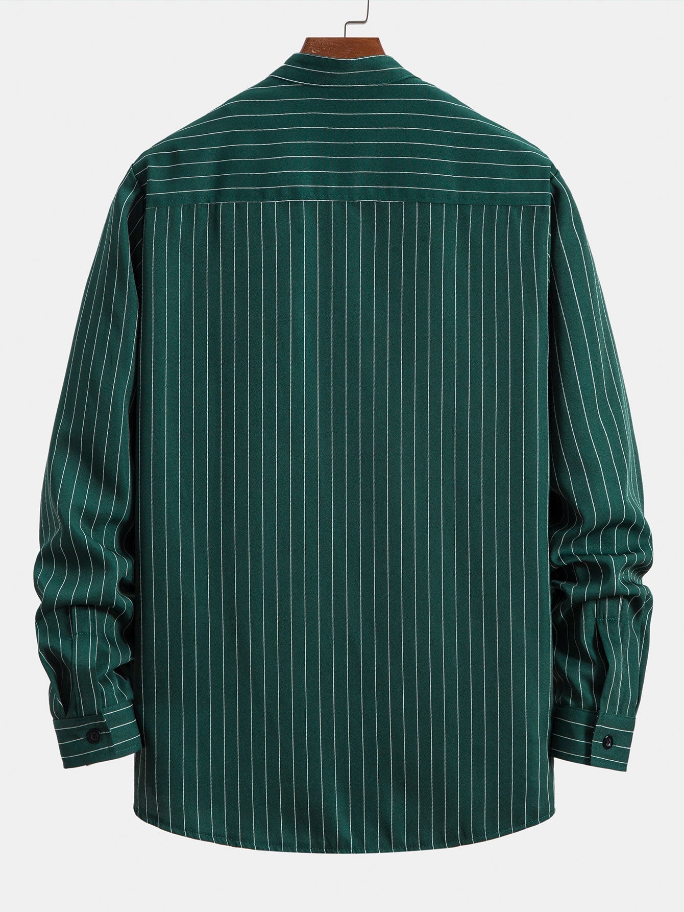 Long Sleeve Stand Collar Striped Shirt