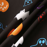 Halloween Ghost Pumpkin Print Button Up Shirt