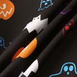 Halloween Ghost Pumpkin Print Button Up Shirt