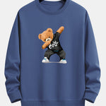 Cool Bear Print Relax Fit Crew Neck Sweatshirt & Jogging Pants Set