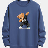Cool Bear Print Relax Fit Crew Neck Sweatshirt & Jogging Pants Set