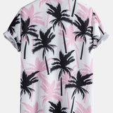 Palm Tree Print Shirt & Swim Shorts Set
