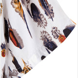 Feather Print Button Up Shirt