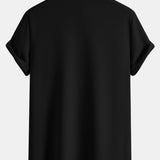 Muscle Fit Textured Stand Collar Shirt